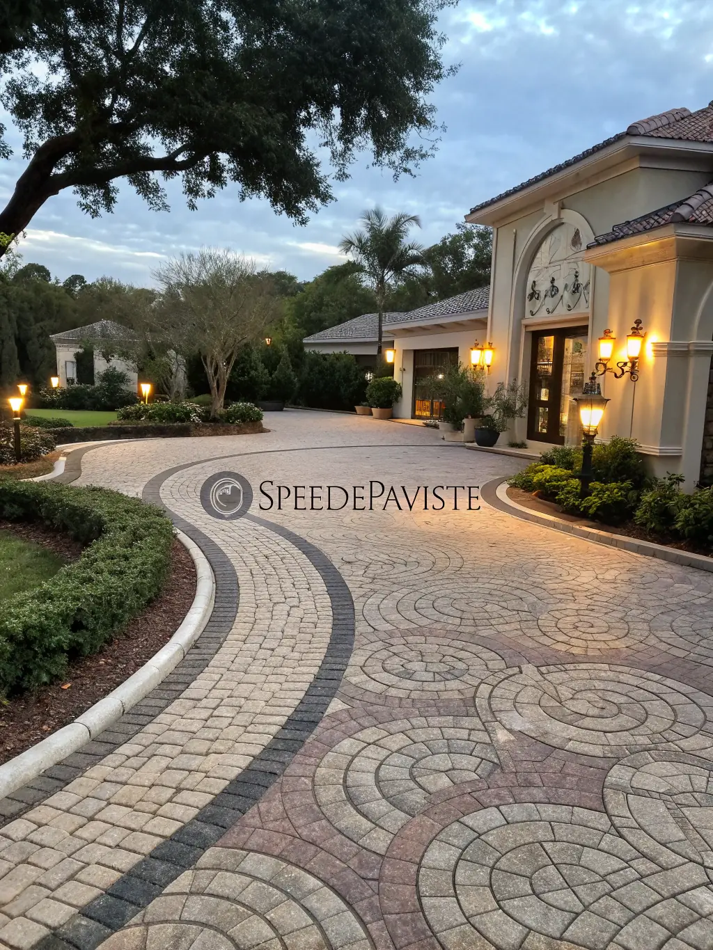 A close-up shot of a paver driveway showcasing the intricate patterns and high-quality materials used by Vapaver Boyz, emphasizing the attention to detail in their workmanship.